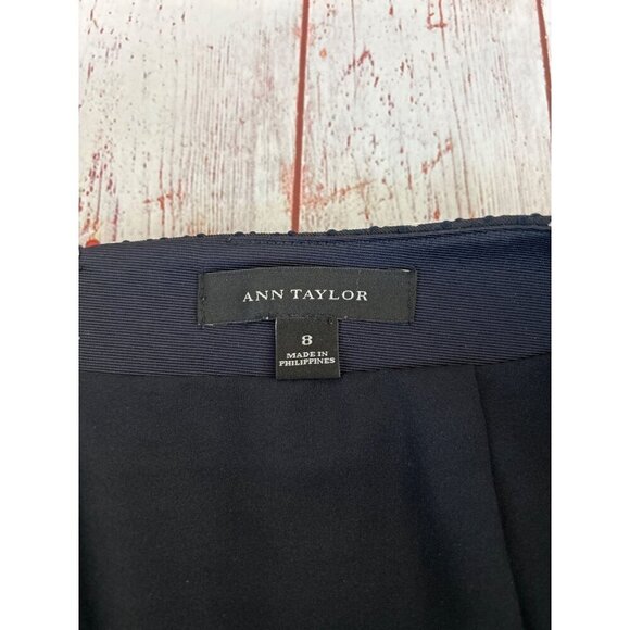 Ann Taylor Navy Textured Dotted Pencil Skirt Size 8 - Picture 6 of 8